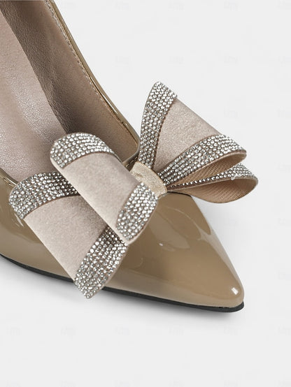 Toe - Women's Leather Patent Nude Pumps High Heel Pointed