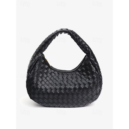 Leather Elegant Woven Chic Bag Women's Hobo – Round Ivory