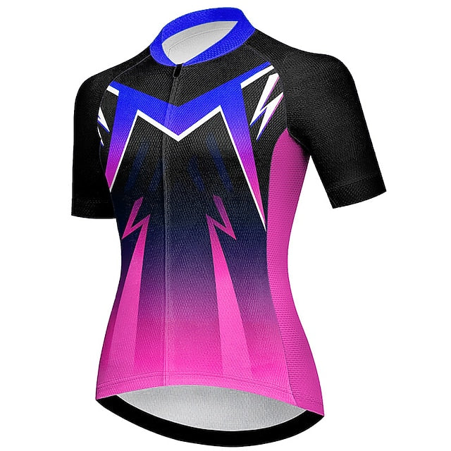 Women's Cycling Jersey Geometic Short Sleeve Bike Jersey