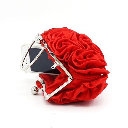 Evening Design Red Floral Clutch Vintage – Bag Elegant Rose