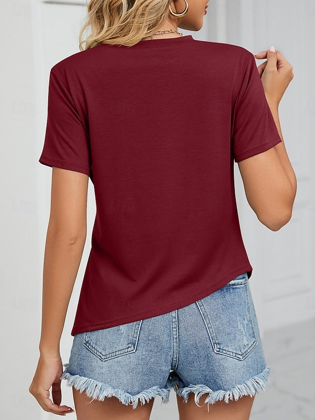 Women's T Shirt Tee Top Ruched Plain Fashion Stylish