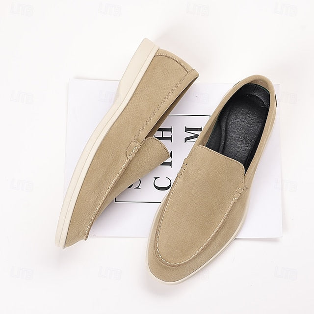 Blue Slip-On Loafers Light Men's Faux Casual – Breathable