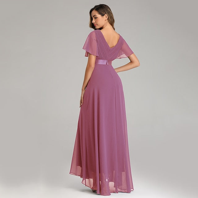 A-Line Ruched Wedding Guest Dress Beach Wedding Elegant Formal