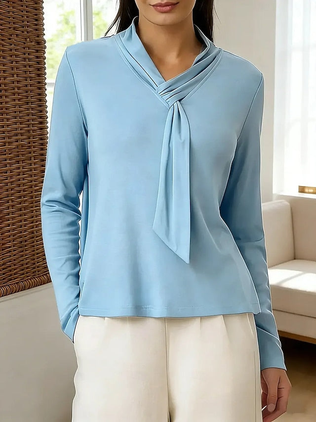 Women's Tunic T Shirt Solid Color Elegant Stylish Basic