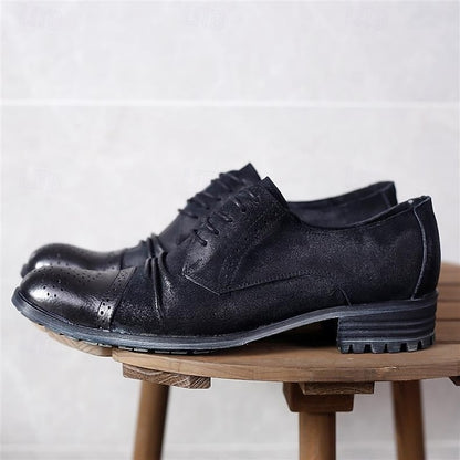 Vintage Shoes Genuine Brogue Oxford Leather Men's