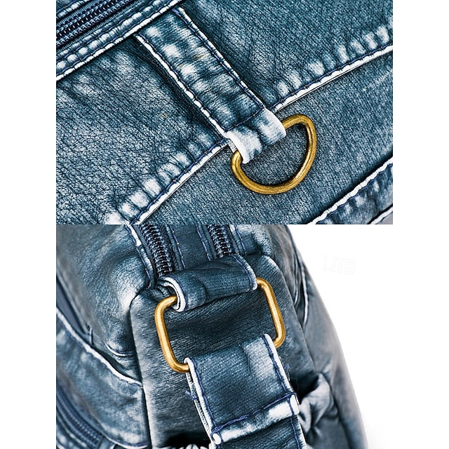 Crossbody Brown Vintage Women's Faux Bag with Leather