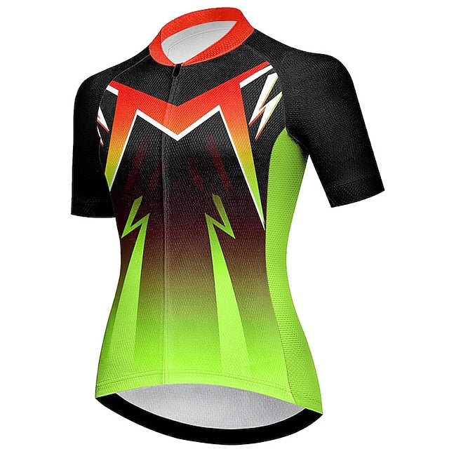 Women's Cycling Jersey Geometic Short Sleeve Bike Jersey