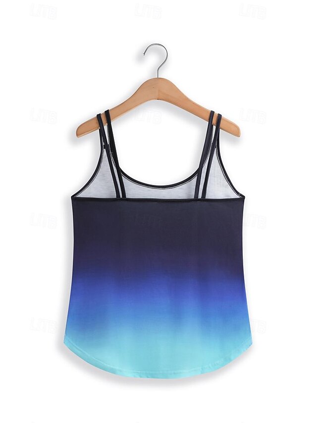 Women's Camisole Tank Top Sleeveless Gradient Scoop Neck