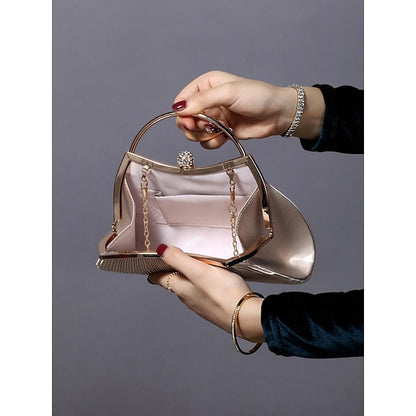 Evening Clutch – Blue Women's Pleated Velvet Elegant Navy