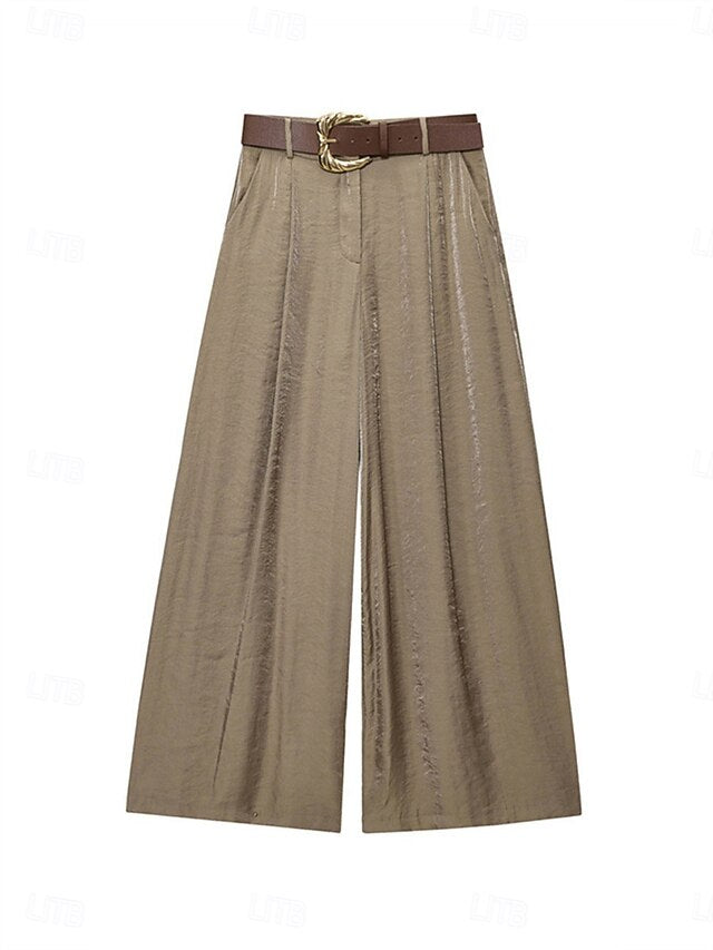 Women's Wide Leg Chinos Straight Elegant Vintage Fashion