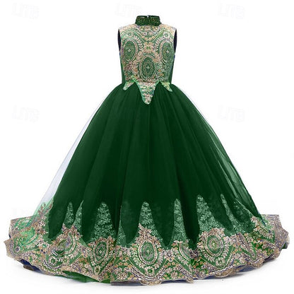 Dress Gown Kid's Formal Girl Flower Evening Girls'