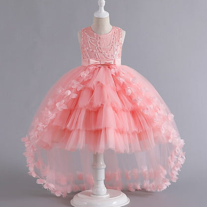 Color Toddler Party Sleeveless Solid Dress Girls'