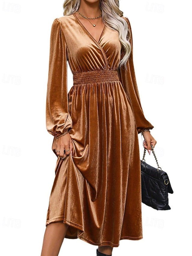 Women's Midi Dress Ruched Dress Modern Daily Outdoor Going