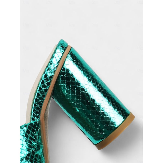 Women's – Bow Pink Mules Metallic with Design Bridal