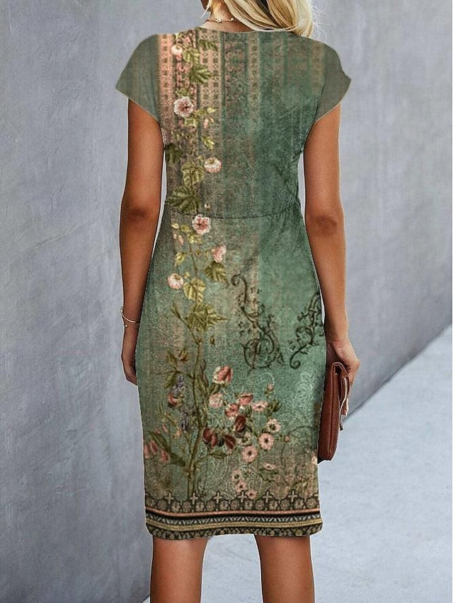 Women's Midi Dress Floral Dress Summer Dress Print Dress