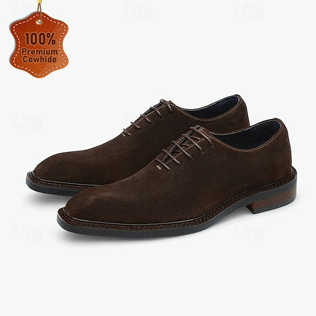 Suede Genuine - Men's Oxford Cowhide Leather Shoes