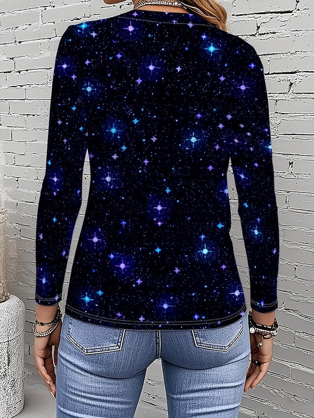 Women's T Shirt Print Graphic Polka Dot Vintage Fashion