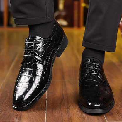 Faux Crocodile Leather – Shoes Print Oxford Green Men's