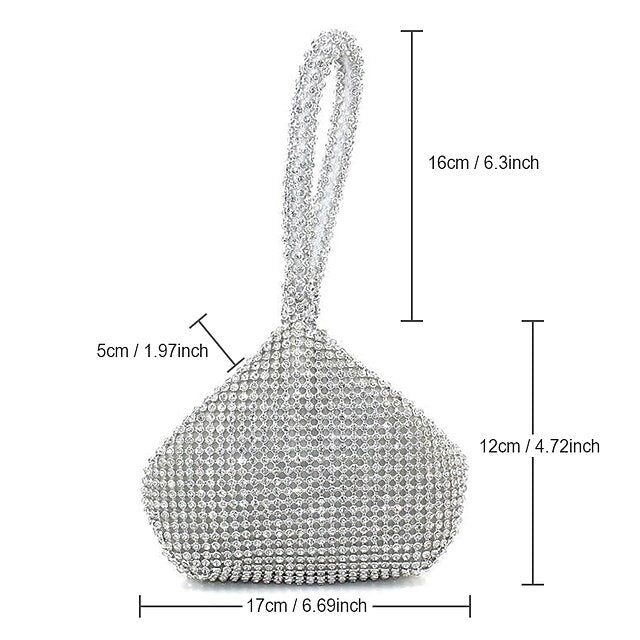 Elegant Crystal Evening Bag - Rhinestone Silver Women's