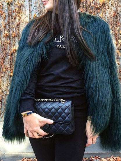 Comfortable Fur Coat Women's Furs Faux Leathers Warm