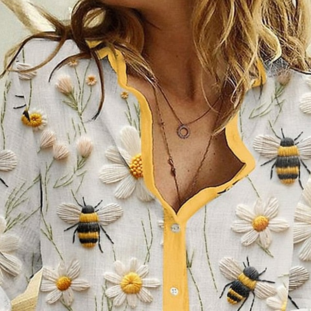 Women's Shirt Blouse Print Floral Elegant Vintage Stylish