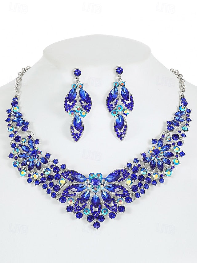 Elegant Green Statement Set – Jewelry Crystal Necklace