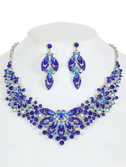 Elegant Green Statement Set – Jewelry Crystal Necklace