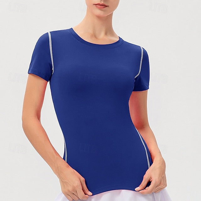 Women's Sweatshirt Tee / T-shirt Yoga Top Crew Neck Quick