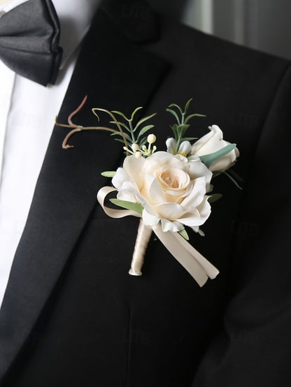 Corsage Wedding Boutonniere Elegant and – Wrist Artificial
