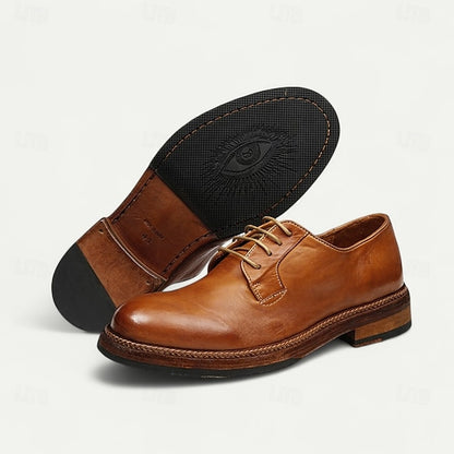 and Men's Tan Goodyear Derby Shoes Clean Leather Welt with