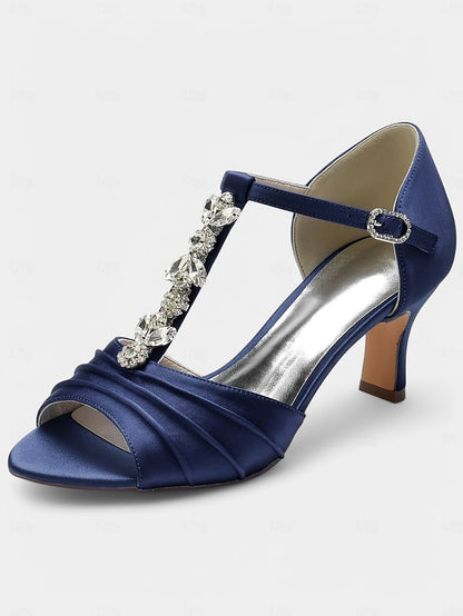 Detail Bridal White – with Crystal Open-Toe Satin Heels