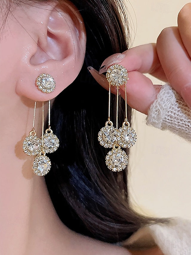 Dangle Sparkling Women Crystal Earrings for – Elegant