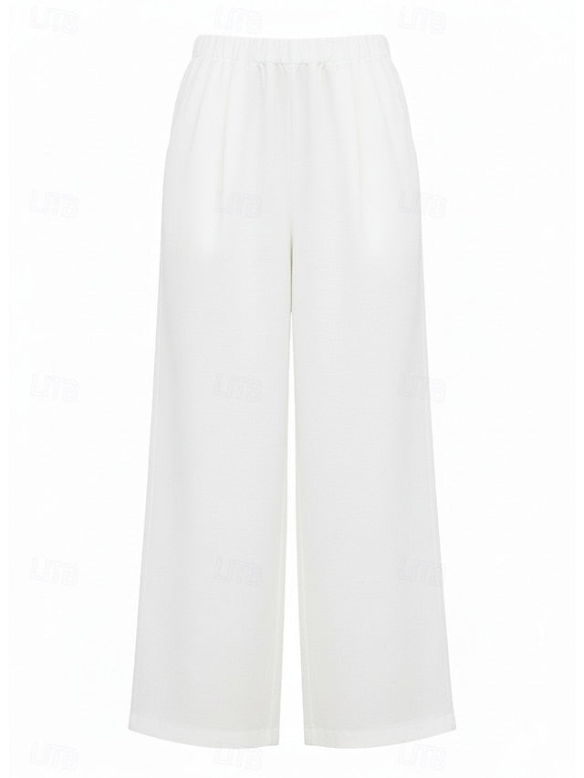 70% Linen Women's Linen Pants Culottes Wide Leg Wide Leg