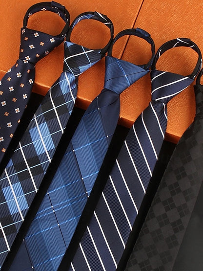 Narrow Pre-Tied Ties Classic Stripes - Zip and Men's
