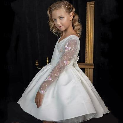 First Communion Girl Girls' Dress Kids Party Flower
