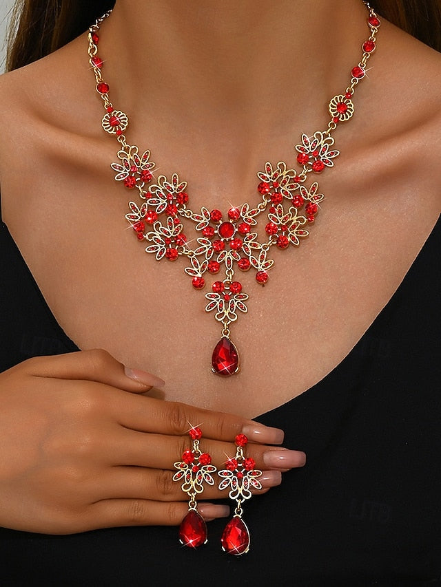 – Women's Set Silver and Jewelry Rhinestone Elegant Tiara