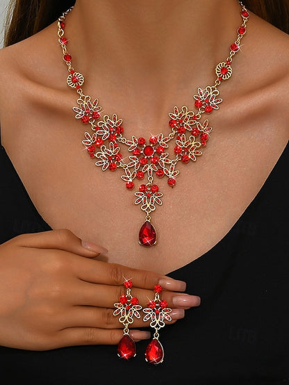 – Women's Set Silver and Jewelry Rhinestone Elegant Tiara