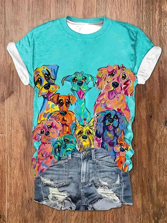 Women's T Shirt Stylish Casual Print Short Sleeve Regular