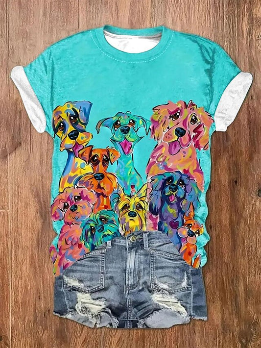 Women's T Shirt Stylish Casual Print Short Sleeve Regular