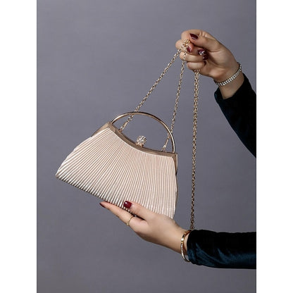 Evening Clutch – Blue Women's Pleated Velvet Elegant Navy