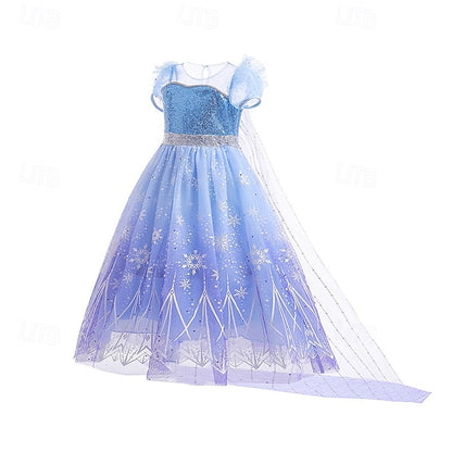 Theme Girl Flower Frozen Dress Elsa Fairytale Princess Party