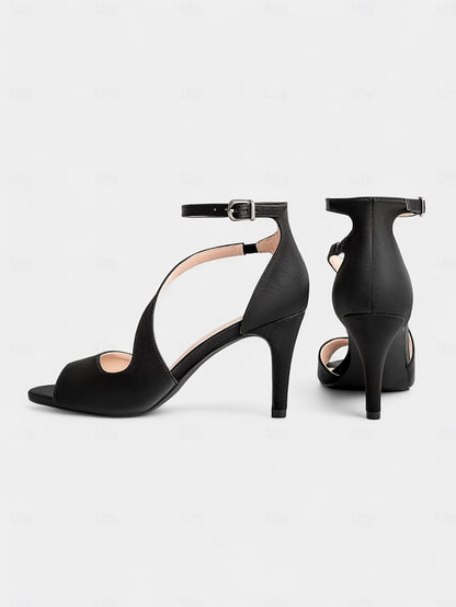 Heels for Nude Women Peep-Toe Elegant - Satin Wedding