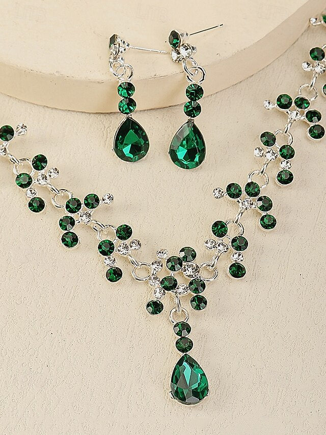 Necklace Set Gold-Plated Tiara and – Sparkling Crown Diamond