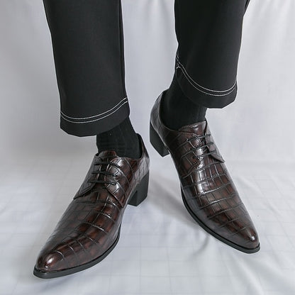 Pattern Red Leather – Crocodile Faux Shoes Men's