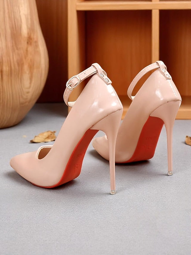 Stiletto Ankle with Women's Leather Heels Patent Black