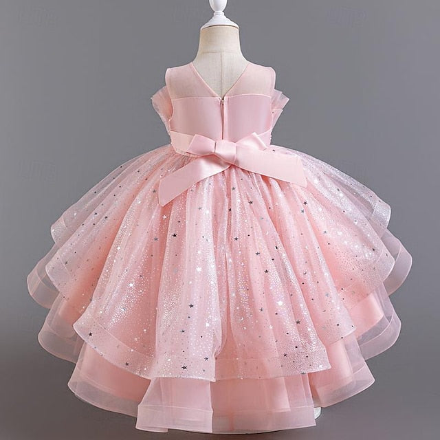 Kids Sequin Girl Party Flower Sleeveless Dress Girls'