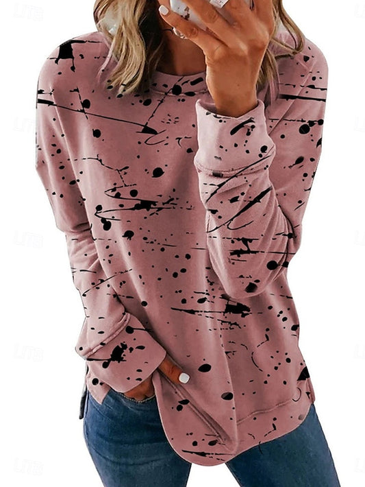 Women's T-Shirt  Long Sleeve Graffiti Tropical Stylish