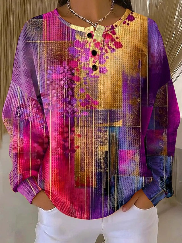 Women's Pullover Sweatshirt Floral Graphic Vintage Casual