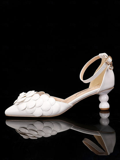 Shoes with Bridal Clutch Matching Floral-Embellished White –