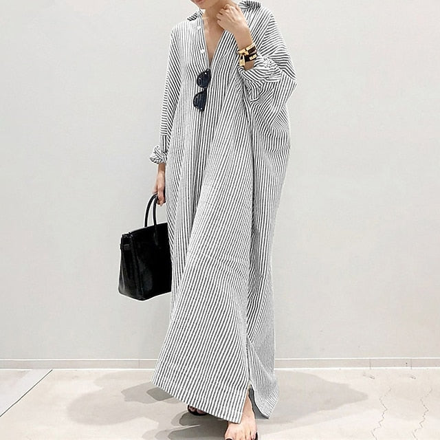 Women's Blue Black White Summer Spring Fall Maxi Dress 100%